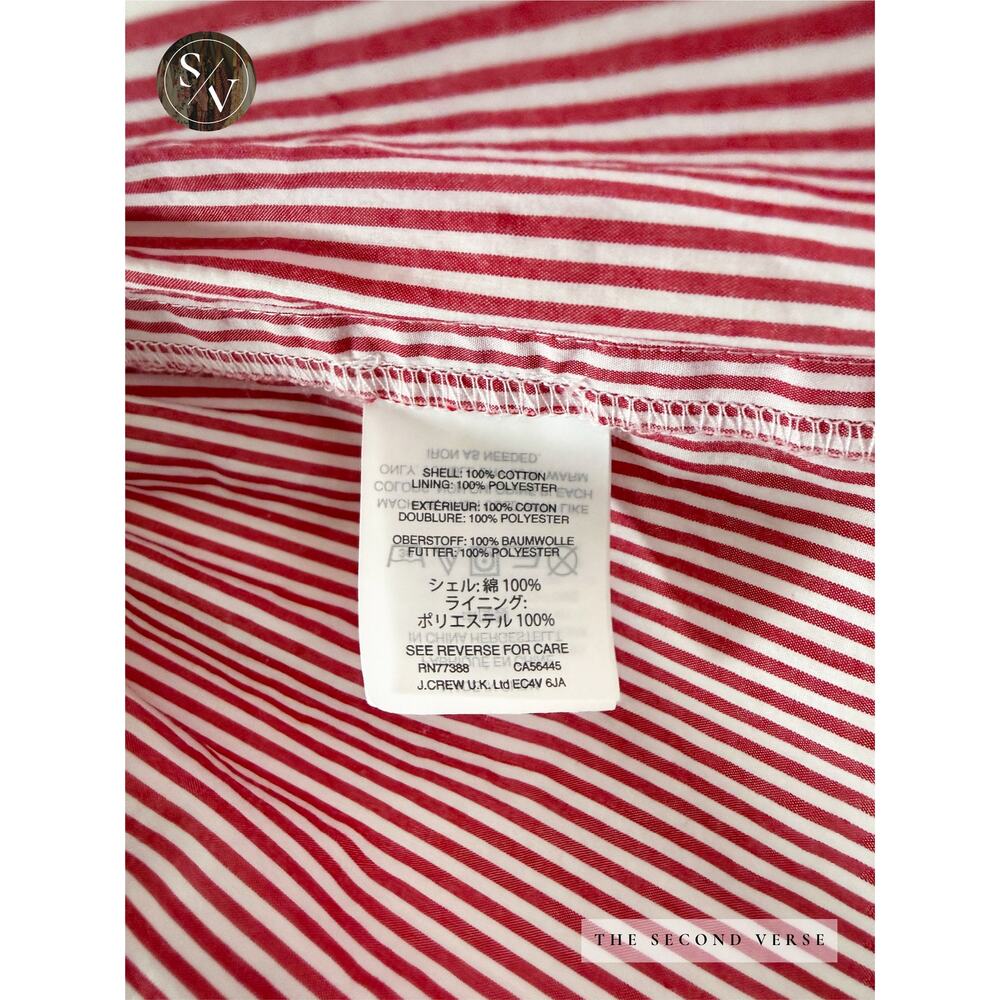 J. Crew Spaghetti Strap Stripe Red White Dress Size 10 - Picture 10 of 11